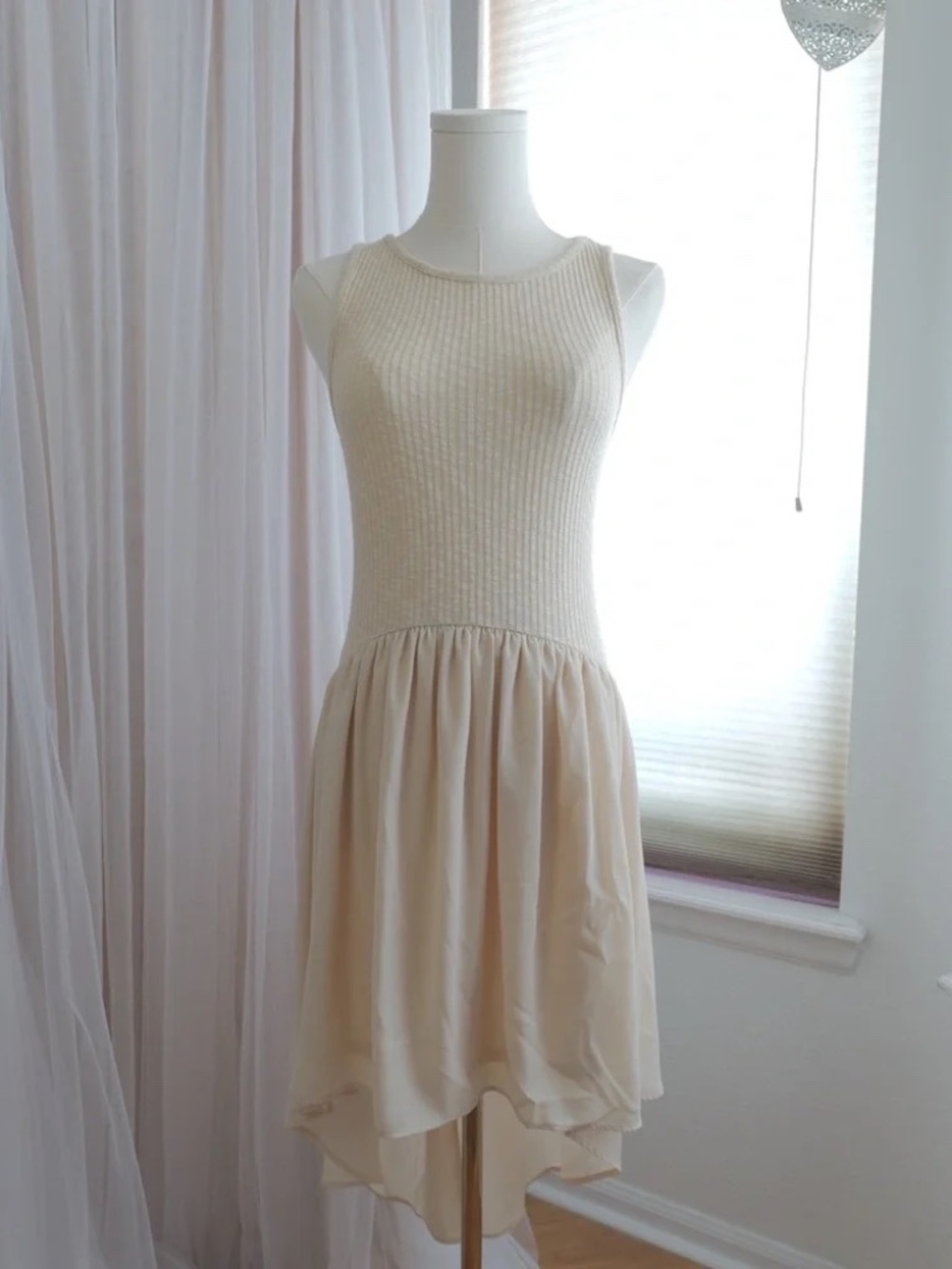finn & clover Cream High Low Dress